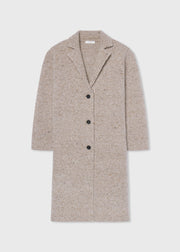 Sweater Coat in Wool Cashmere Tweed - Antelope - CO Collections